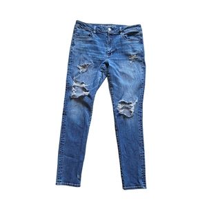 AMERICAN EAGLE Super Stretch Dark Wash Hi-Rise High Waisted Jeggings